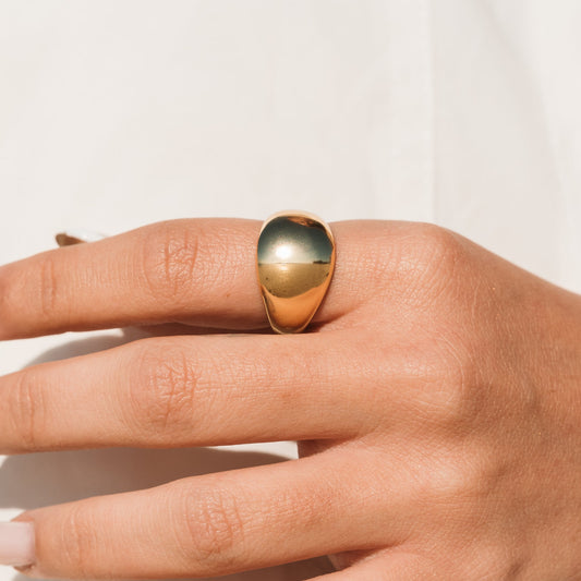 טבעת יוליה כסף 925 בציפוי זהב - verde jewellry | ורדה תכשיטים