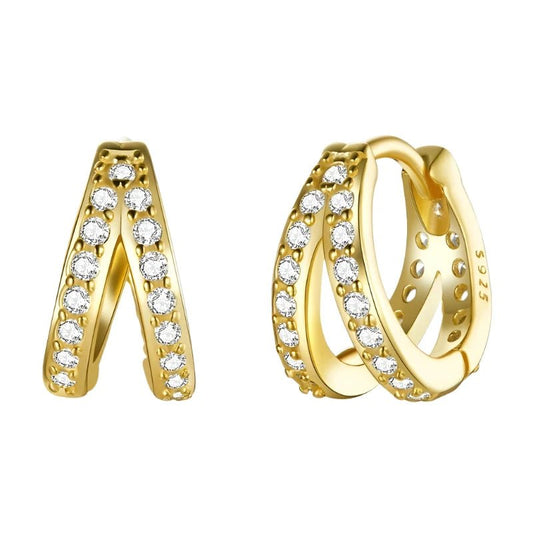 עגילי יעל כסף 925 בציפוי זהב - verde jewellry | ורדה תכשיטים