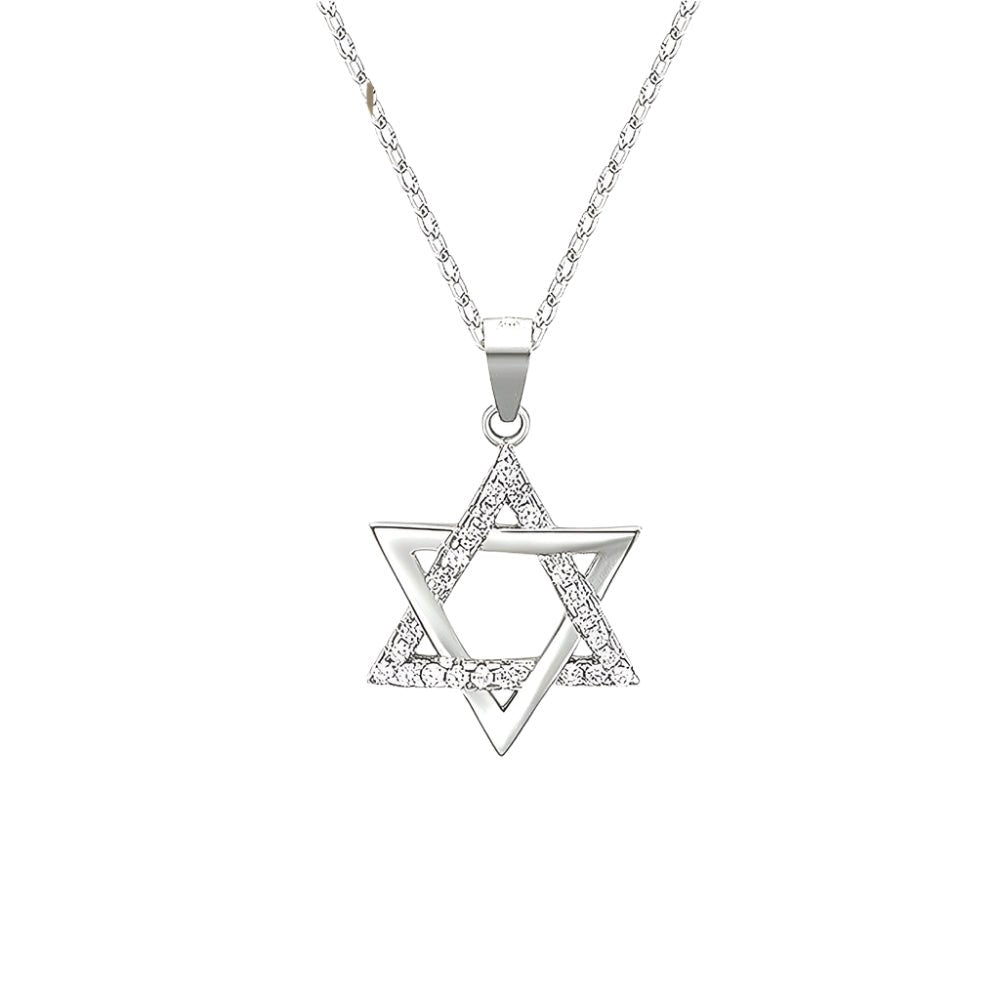 מתנה לאמא שלי - שרשרת מגן דוד משובצת כסף 925 - verde jewellry | ורדה תכשיטים