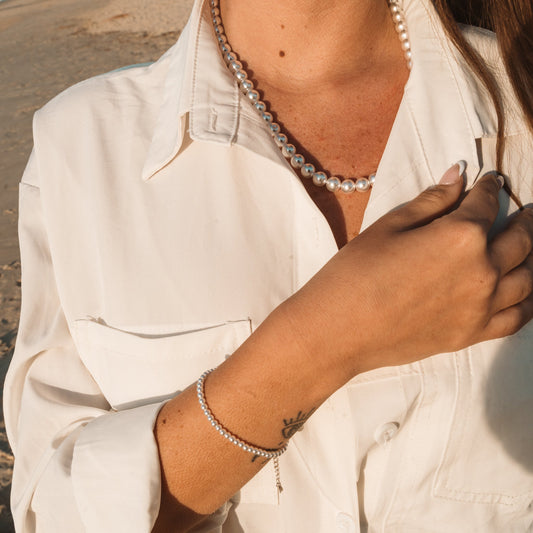 שרשרת פנינים כסף 925 - verde jewellry | ורדה תכשיטים