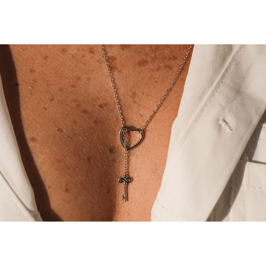 שרשרת מפתח הלב כסף 925 - verde jewellry | ורדה תכשיטים