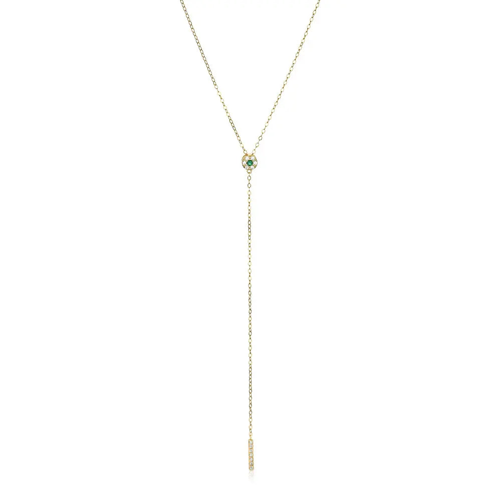 שרשרת נופלת לונה  כסף 925 בציפוי זהב - verde-jewellry