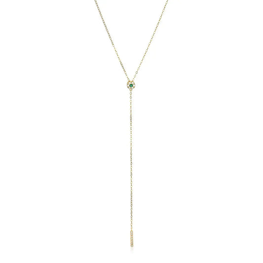 שרשרת נופלת לונה  כסף 925 בציפוי זהב - verde-jewellry