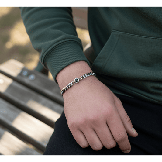 צמיד גורמט לגבר עם תמונה מוצפנת - verde jewellry | ורדה תכשיטים