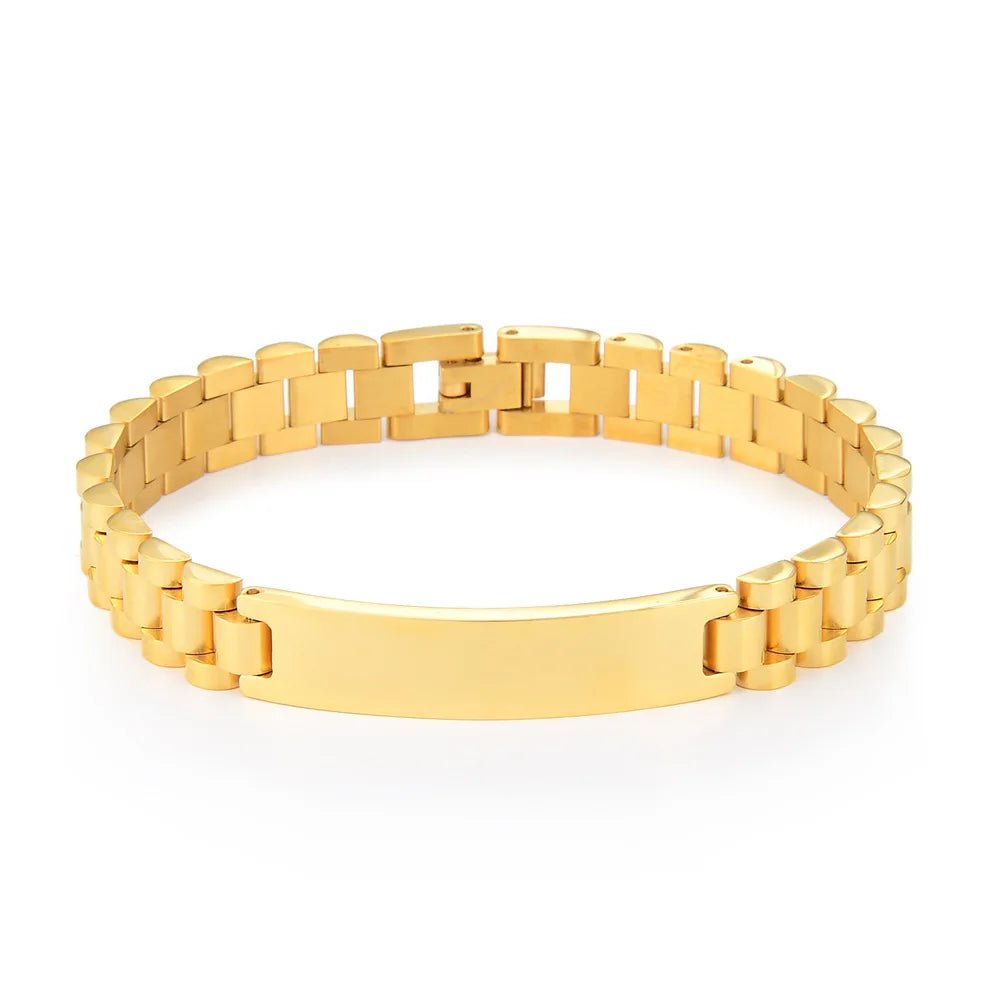 צמיד רצועה לגבר עם אופציה לחריטה אישית - verde jewellry | ורדה תכשיטים