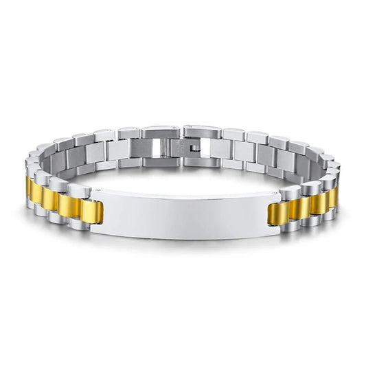 צמיד רצועה לגבר עם אופציה לחריטה אישית - verde jewellry | ורדה תכשיטים