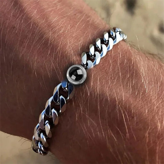 סט צמידים עם תמונה מוצפנת לגבר ואישה - verde jewellry | ורדה תכשיטים