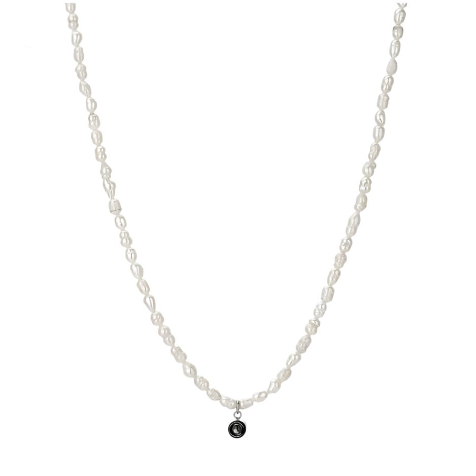 שרשרת פנינים עם תמונה מוצפנת - verde jewellry | ורדה תכשיטים