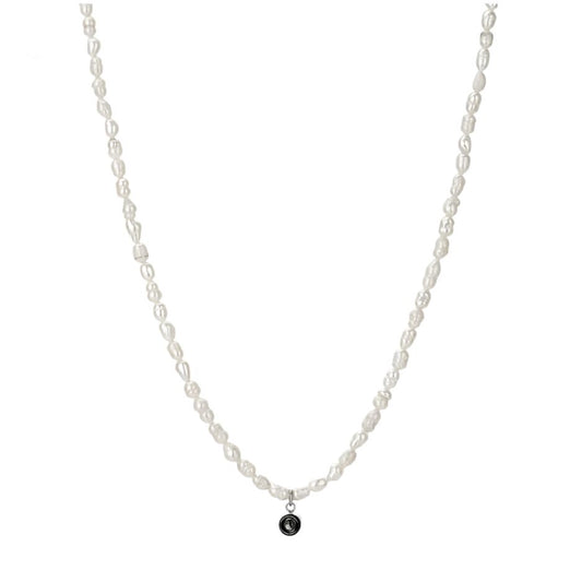 שרשרת פנינים עם תמונה מוצפנת - verde jewellry | ורדה תכשיטים
