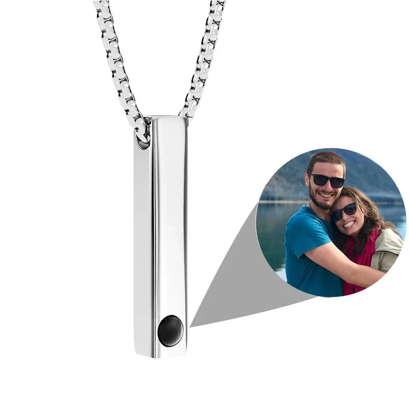 שרשרת מלבן לגבר עם תמונה מוצפנת - verde jewellry | ורדה תכשיטים