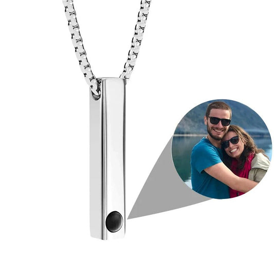 שרשרת מלבן לגבר עם תמונה מוצפנת - verde jewellry | ורדה תכשיטים