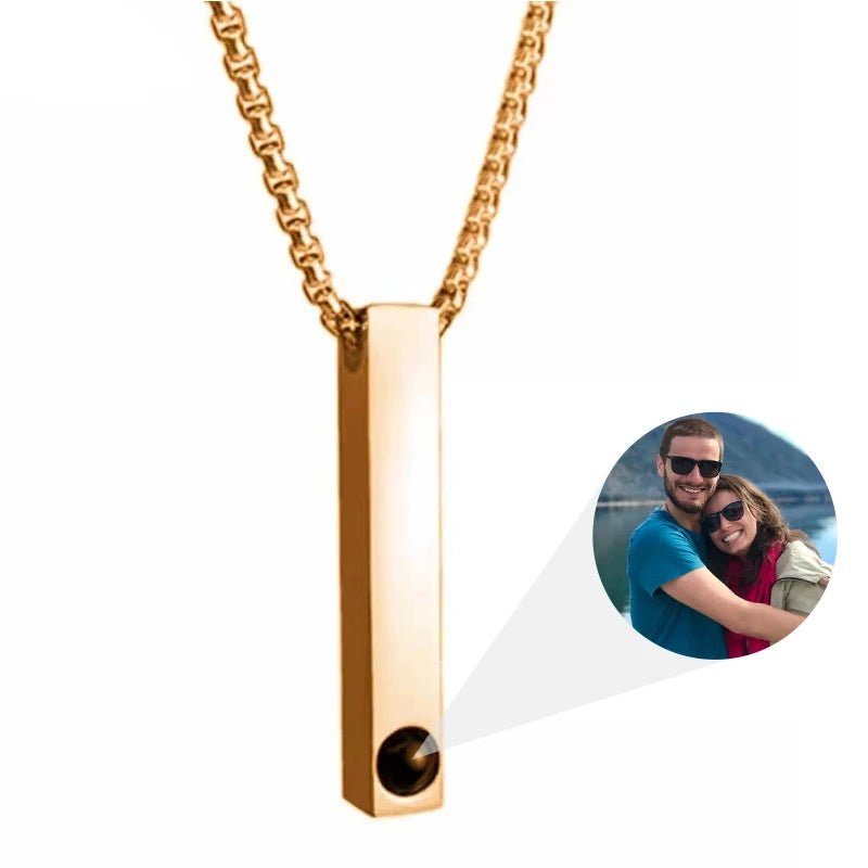 שרשרת מלבן לגבר עם תמונה מוצפנת - verde jewellry | ורדה תכשיטים