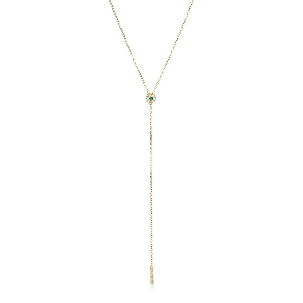 שרשרת נופלת לונה כסף 925 בציפוי זהב - verde jewellry | ורדה תכשיטים